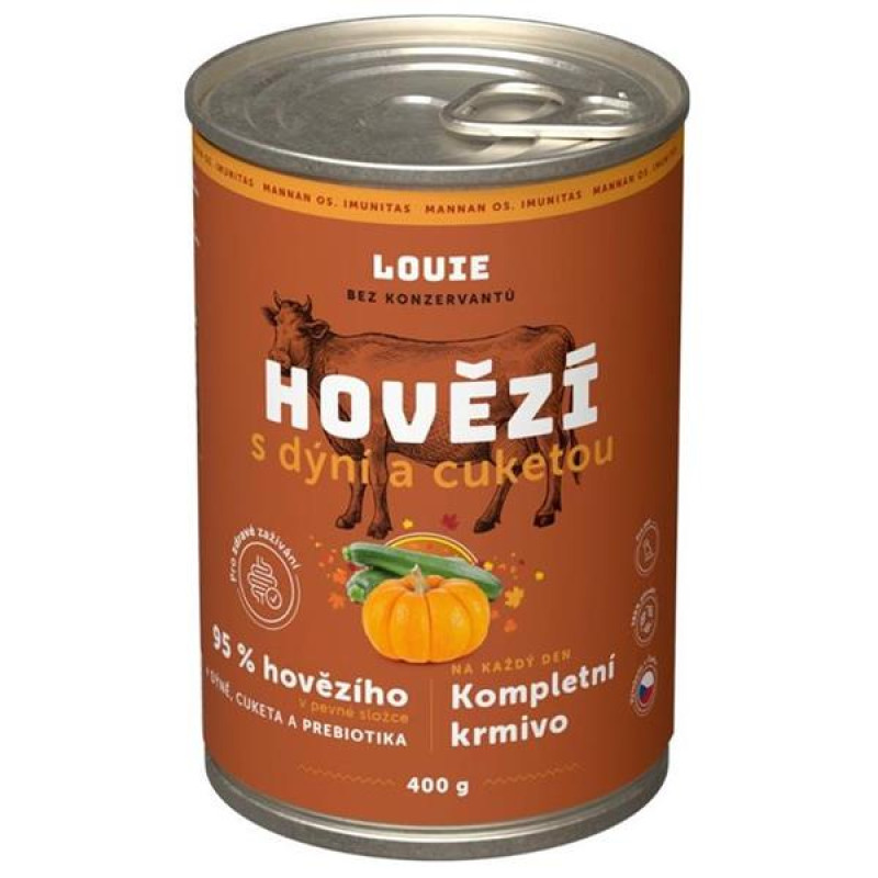 Louie konz. pro psy hovězí s dýní a cuketou 400g 