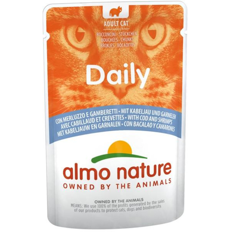 Almo Nature Daily Menu cat kaps. treska a krevety 70g
