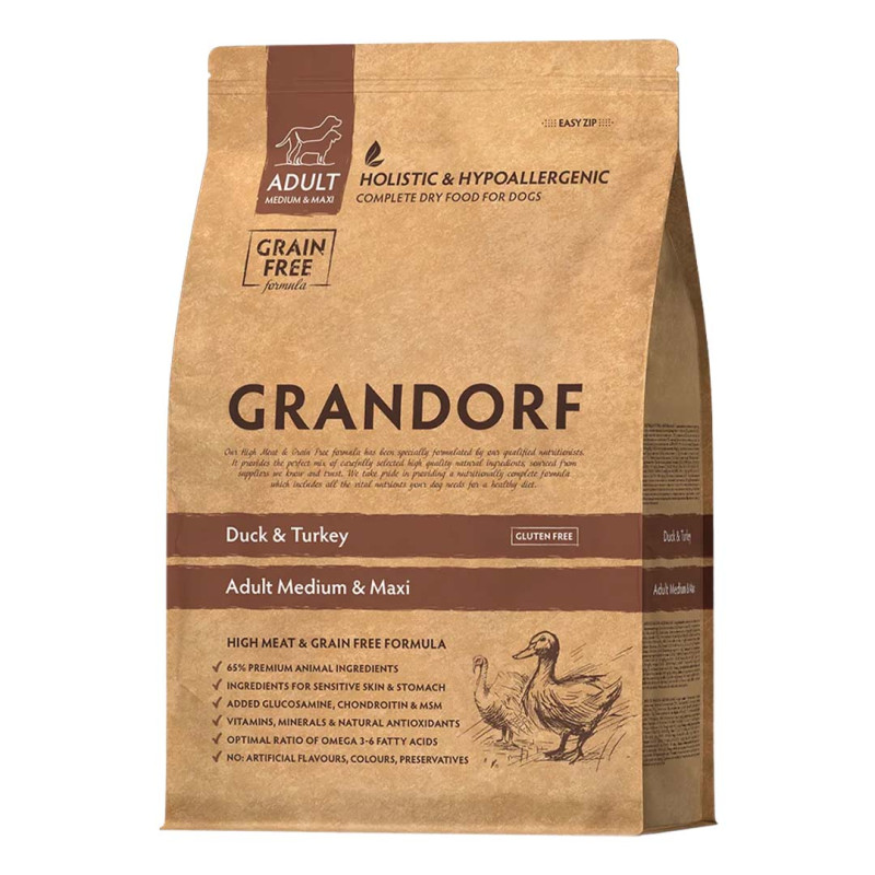 Grandorf granule pro psy Adult Medium & Maxi - Kachna a krocan GF 10kg