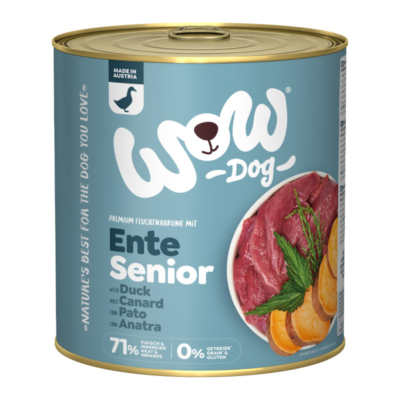 WOW Dog konzerva Kachna s batáty Senior 800g