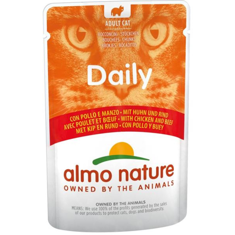 Almo Nature Daily Menu cat kaps. Kuře a hovězí 70g