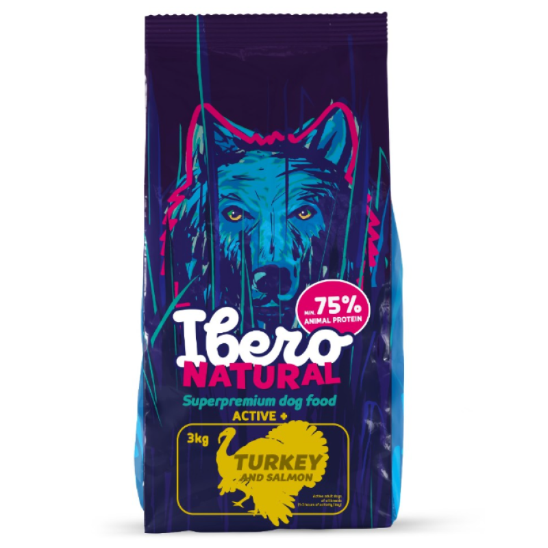 Ibero Natural Adult Dog Active Plus Turkey & Salmon 12 kg