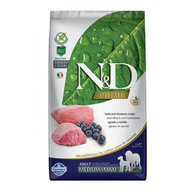 N&D PRIME DOG Adult M/L Lamb & Blueberry 2,5kg