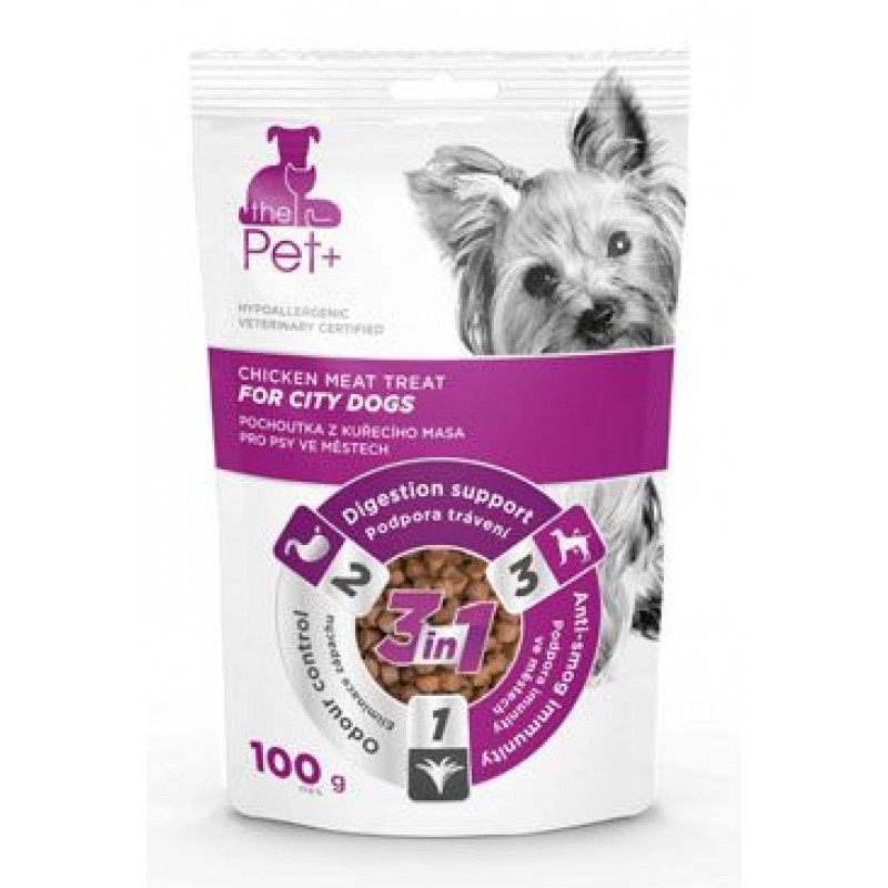 Pochoutka Pet+ 3v1 pes FOR CITY DOGS kuřecí 100g