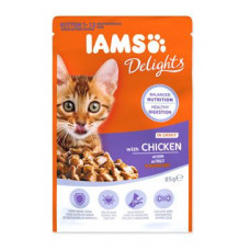 Iams Cat Kotě Kuře v omáčce kapsa 85g