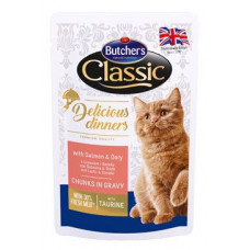 Butcher's Cat Delic. Dinner losos+dorada kapsa100g