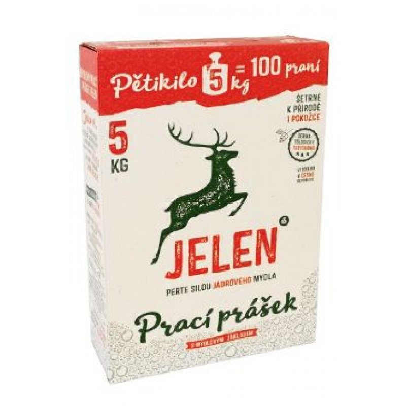 Prací prostředek Jelen mýdlový prášek 5kg BOX