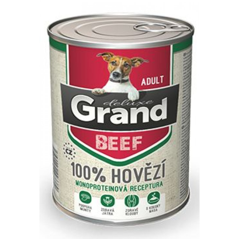 GRAND konz. deluxe pes  hovězí 400g