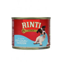 Rinti Dog Gold konzerva drůbeží srdíčka 185g