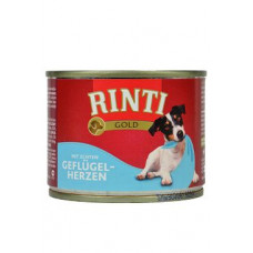 Rinti Dog Gold konzerva drůbeží srdíčka 185g