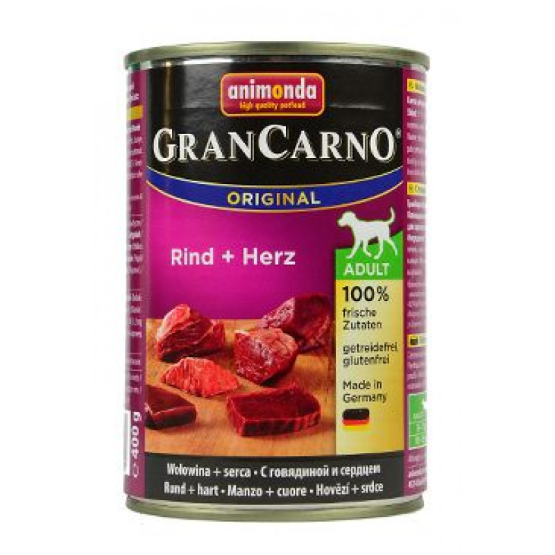 Animonda pes GRANCARNO konz. ADULT hovězí/srdce 400g