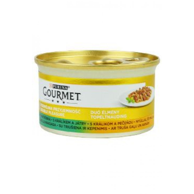 Gourmet Gold konz. kočka pašt. duš.králík a játra 85g