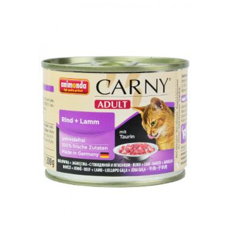 Animonda konz. kočka CARNY Adult hovězí/jehněčí 200g