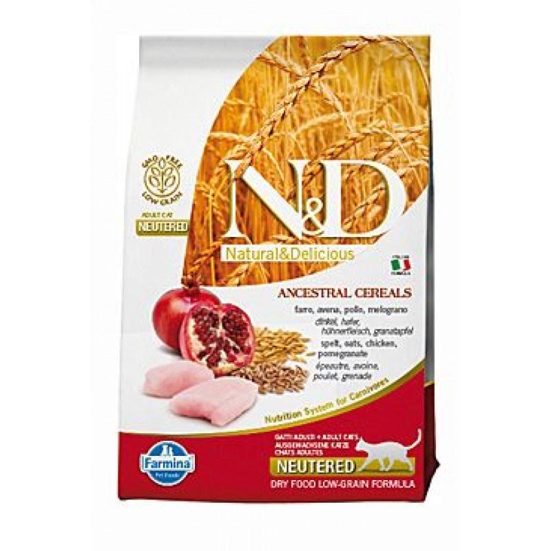 N&D LG CAT Neutered Chicken & Pomegranate 300g