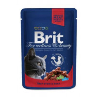 Brit Premium Cat kapsa with Beef Stew & Peas 100g