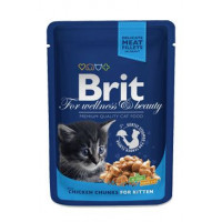 Brit Premium Cat kapsa Chicken Chunks for Kitten 100g