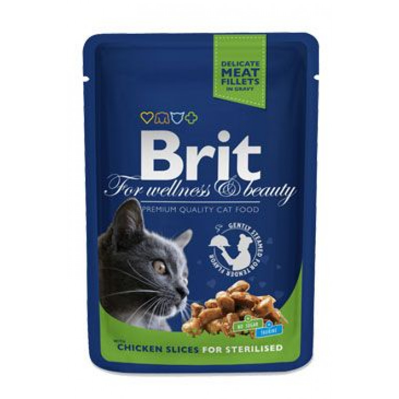 Brit Premium Cat kapsa Chicken Slices for Steril 100g