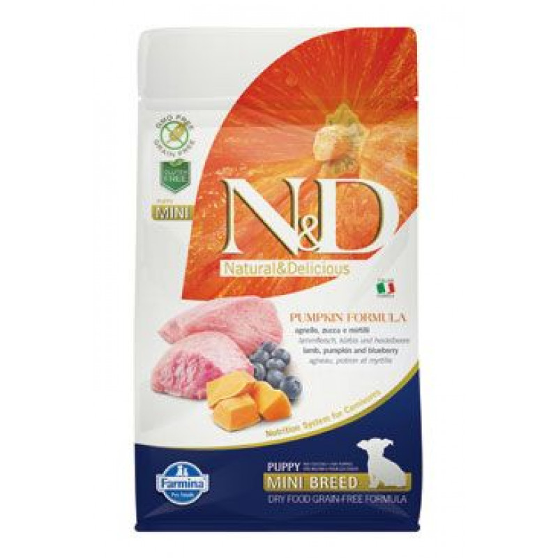 N&D Pumpkin DOG Puppy Mini Lamb & Blueberry 800g