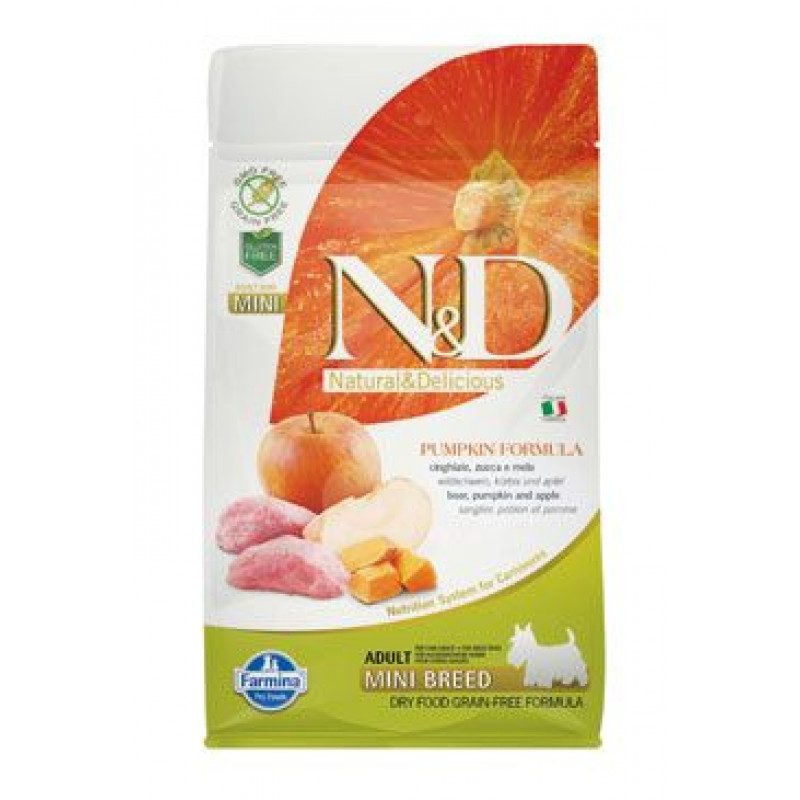 N&D Pumpkin DOG Adult Mini Boar & Apple 800g