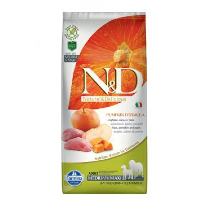 N&D Pumpkin DOG Adult M/L Boar & Apple 12kg