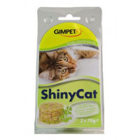 Gimpet kočka konz. ShinyCat  tuňak/koc.tráv 2x70g