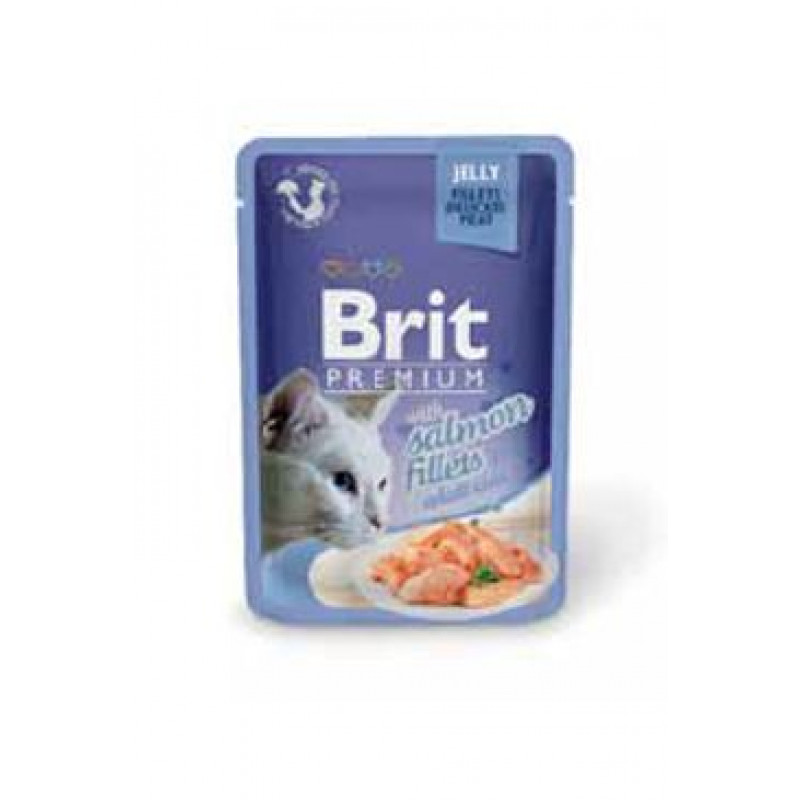 Brit Premium Cat D Fillets in Jelly with Salmon 85g