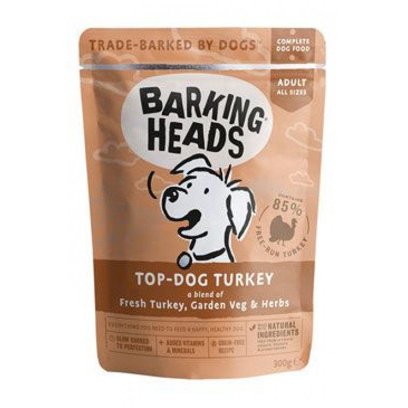 BARKING HEADS Top Dog Turkey kapsička 300g