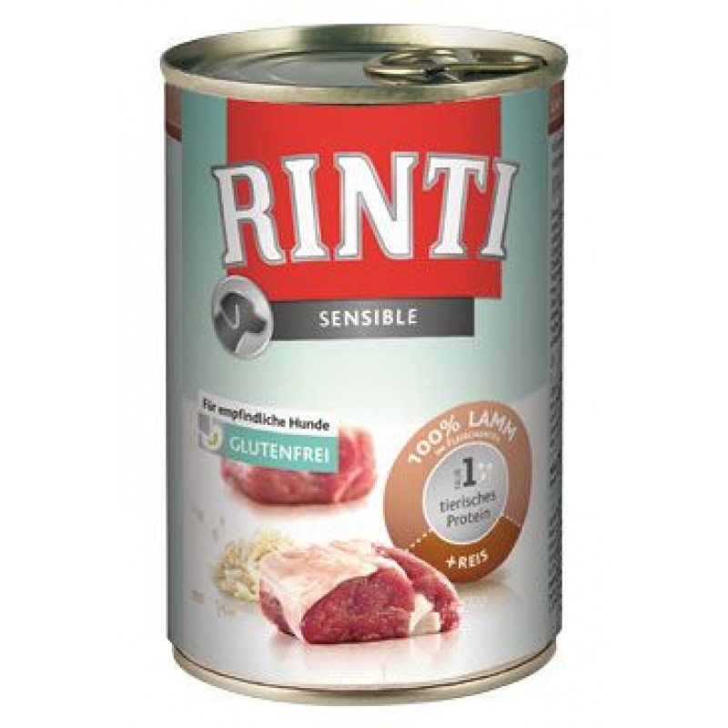 Rinti Dog Sensible konzerva jehně+rýže 400g