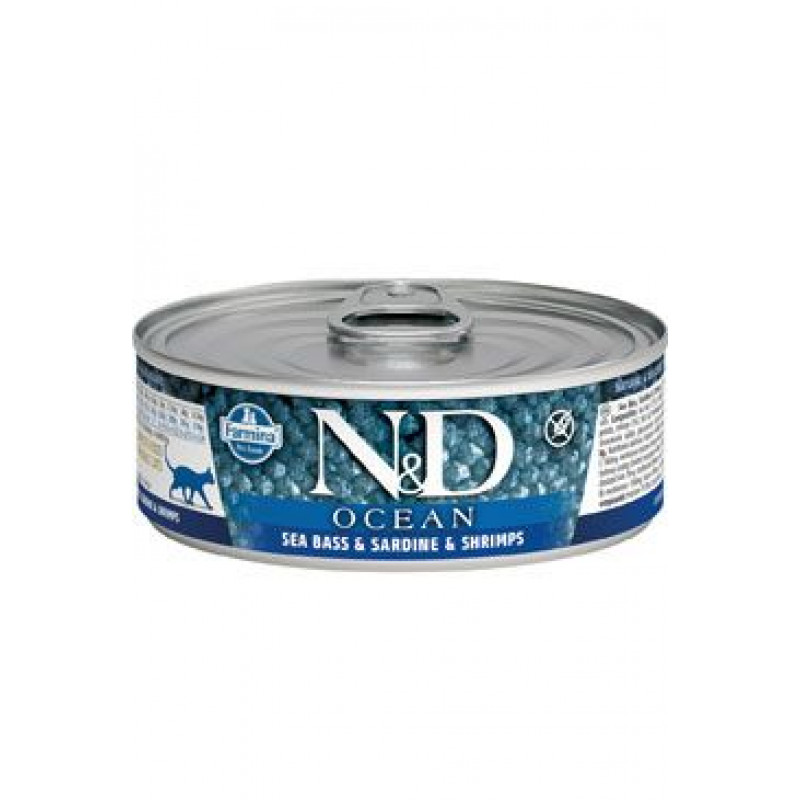N&D CAT OCEAN Adult Sea Bass & Sardine & Shrimps 80g