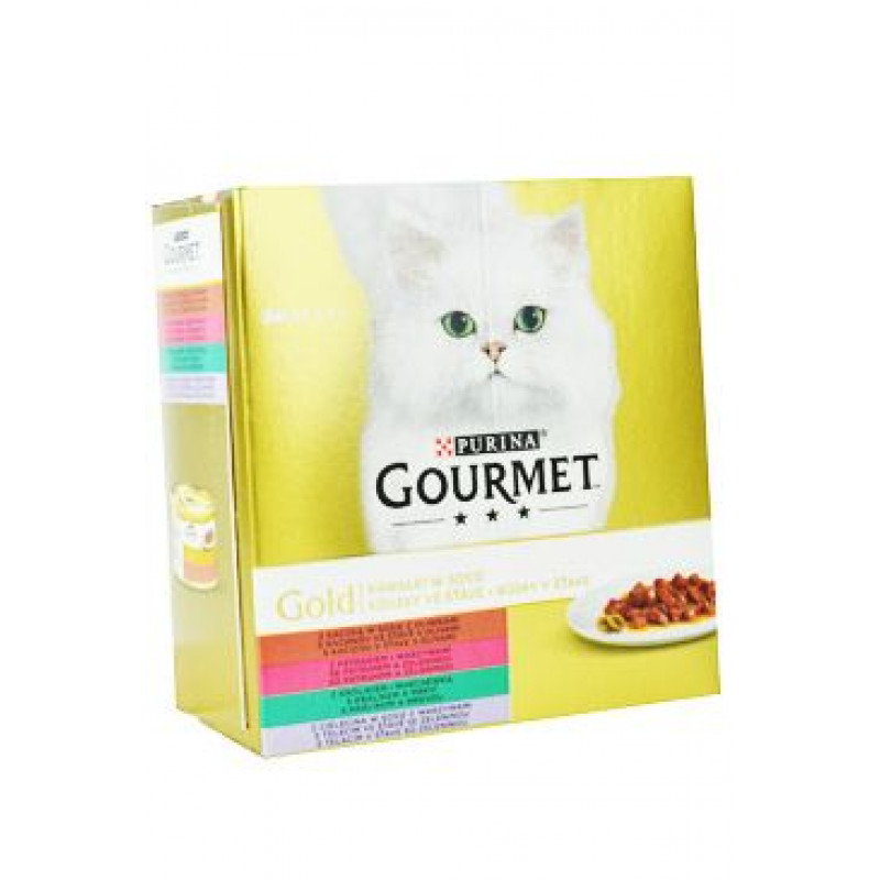 Gourmet Gold Mltp konz. kočka kousky ve šť.zelen.8x85g