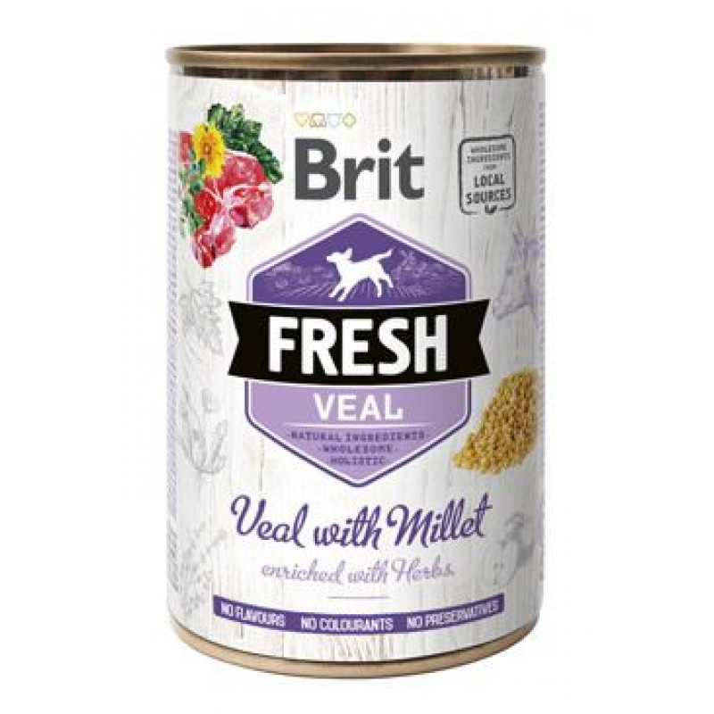 Brit Fresh Dog konz Veal with Millet 400g